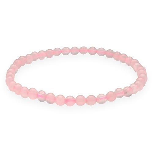 Lebensquelle Plus Mini bracciale con perline | 4-5 mm | Bracciale in pietra preziosa di alta qualità (Quarzo rosa)