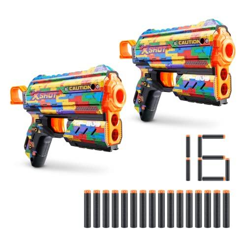 Confezione di 2 pistole X-Shot Skins Striper Flux con (16) dardi di ZURU