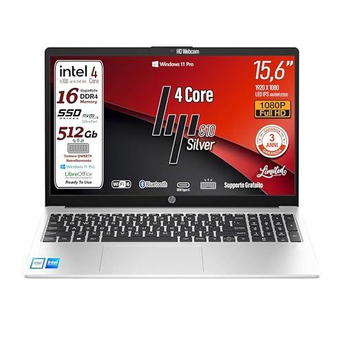 HP 250 G10 Notebook portatile Silver, RAM 16GB, SSD 512GB, Display FullHD 15.6