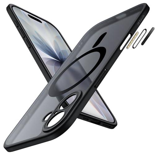 JETech Cover Magnetica per iPhone 17 6,3 Pollici Compatibile con MagSafe, Custodia Sottile con Pulsante di Controllo della Fotocamera Integrato, Retro Traslucido Opaco (Nero)