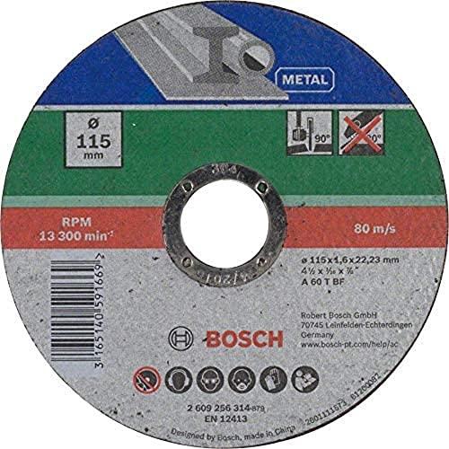 Bosch Mola Taglio Dritta, Metallo 115 x 22.23 x 1.6 mm