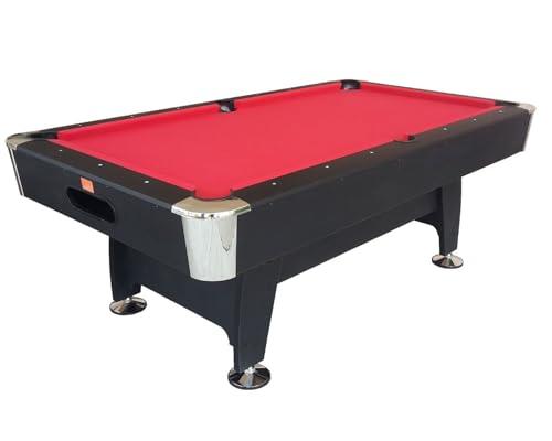 Biliardo BLACK NORMAN LIGHT (panno rosso) - 214 x 123 cm - con ritorno di biglia ed tutti gli accessori