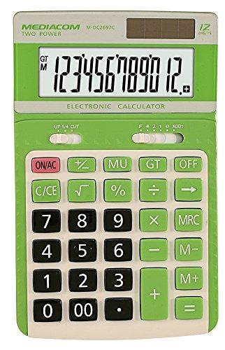 Calcolatrice elettronica a 12 cifre big size Red o Green Mediacom M-DC2697C
