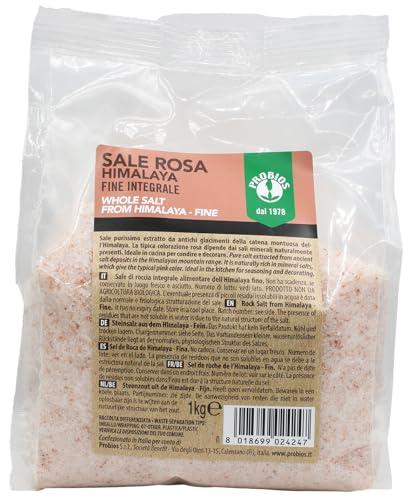 Probios Sale Rosa Himalaya Intera Fine - Naturale e Non Raffinata - Sale Rosa Senza Additivi - 1 kg