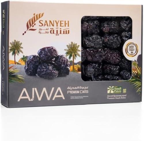 Sanyeh Datteri Ajwa Premium 1kg – Datteri neri morbidi da Al Qassim, 100% naturale, senza zuccheri aggiunti, ricchi di fibre e antiossidanti