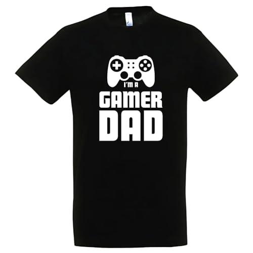 T-shirt in cotone adatta a papà gamer nerd (Nero, XXL)