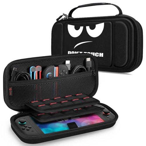FINTIE Custodia per Nintendo Switch 2 (2025 Modello) - [Antiurto] Portatile di Borsa con 20 Titolari Schede di Gioco & Tasca Interna per Accessori, Don't Touch