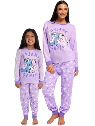 Disney Pigiama Stitch Bambina | Stitch E Angel Pigiamone Famiglia | Pigiama Bambina | Pigiamone Mamma E Figlia Uguale | Viola 7-8 Anni