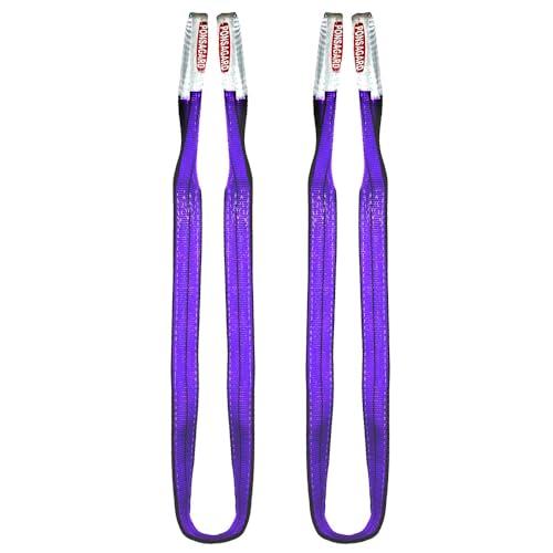 PONSA. 1t - 1m. Cinghia di sollevamento in poliestere 1 ton, 1000 kg - 1 m. con trattamento PONSAGARD antiabrasione e antitaglio. (Pack 2 u.)