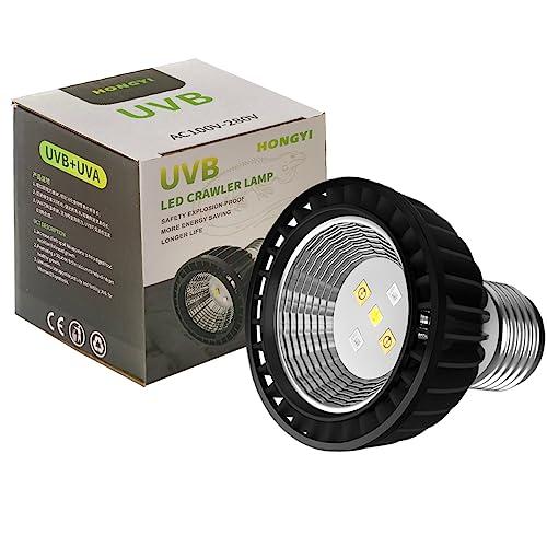 QeeHeng Rettile Acquario Heat Lamp Turtle Lights, UVA + UVB Tortoise basking Lamp, Rettili Lampadine, Basking Heat Bulb, Pet Heat Lamp per Rettile Turtle Lizard Snake (UVA + UVB 10.0 lampada)