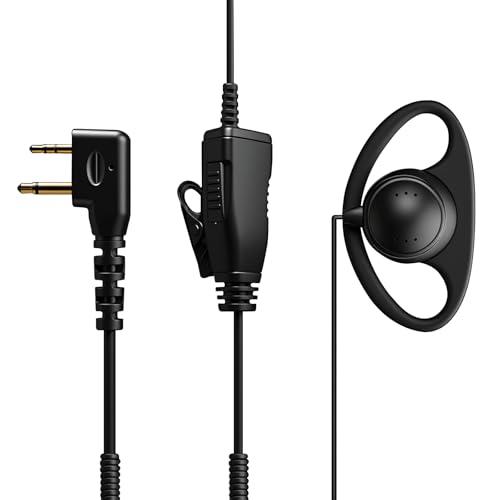 HYS Cuffie | Cuffie PTT a forma di G | 2 poli per radio | Compatibile con Midland G7 pro G8 G9 Pro M24 Plus M48 M99 G6 XT G7 XTR Alan HP450 (D08, 1)