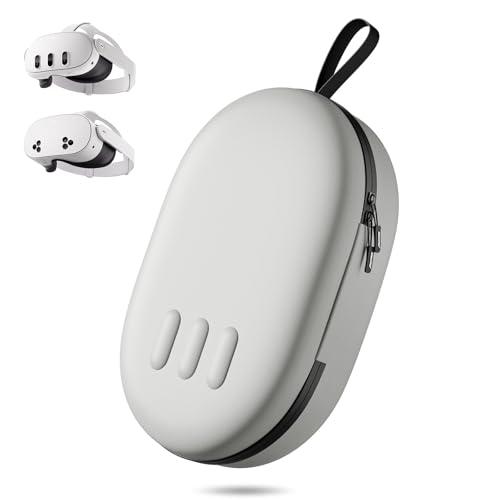 ZOZOVR Custodia per Meta Quest 3S/Quest 3, Compatibile con il cinturino Battery Elite, controller e altri accessori, Custodia rigida per il trasporto e protezione superiore per viaggi, grigia