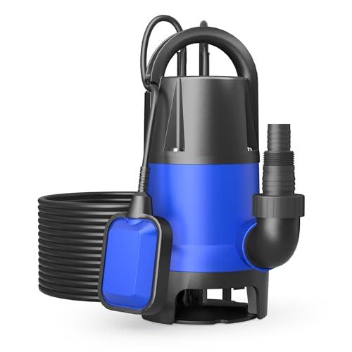 Wiltec Pompa sommersa acque nere 550 w 10500 l/h Elettropompa a immersione per pozzo giardino