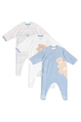 Chicco, Tutine Neonato, Set di 3 Tutine in Morbida Ciniglia con Piedino, Idee Regalo Nascita, Abbigliamento Bambino 0-24 Mesi, Designed in Italy