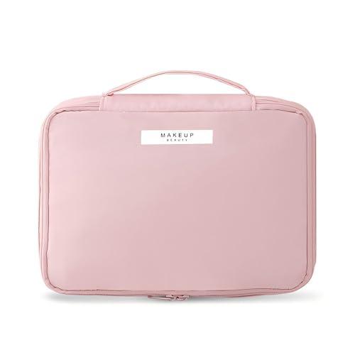 Borsa da Trucco, Pochette Trucchi, Beauty Case da Viaggio Donna Borsa da Toilette, Organizer per Cosmetici per Donne e Ragazze, Perfetto per Viaggio (Pink)