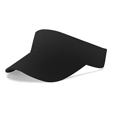 Aomig Cappelli con Parasole, Berretto da Tennis da Golf Visor Sportive Cappello per Donna Uomo, Cappellino con Visiera da Tennis Regolabile Visiera Sole per Ciclismo Corsa Pesca(Nero#A)