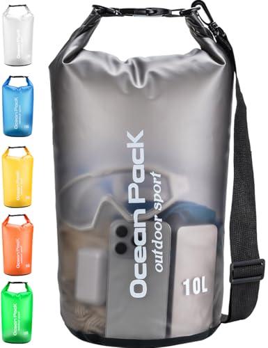 Henrycares Borsa Impermeabile Mare Da 10L, Sacca Dry Bag da 20L 10L 5L 2L, Zaino Impermeabile con Tracolla, per Trekking Nuoto Spiaggia Canoa Barca Bici