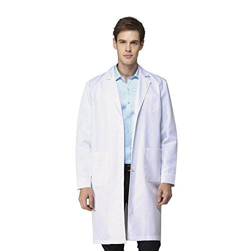 Icertag Camice Bianco da Laboratorio Medico Lavoro da Unisex Uomo Donna qualità Superiore