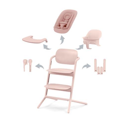 CYBEX Gold LEMO Seggiolone 4-in-1, 0 - 99 Anni, Dalla Nascita, Include Sdraietta, Sedile per Bambini, Vassoio, Riduttore per Neonati, Poggiatesta e Adattatore, Alluminio/Plastica, Pearl Pink (Rosa)