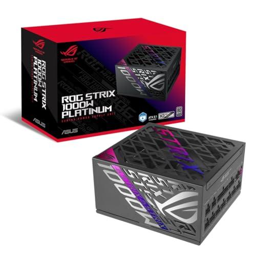 ASUS ROG Strix 1000P Gaming, Alimentatore Modulare per PC, 1000W di Potenza, PCle Gen 5.0, 80 Plus Titanium, Standard ATX 3.1, Ventola con Doppio Cuscinetto a Sfera, Nero, ROG-STRIX-1000P-GAMING
