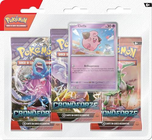 Confezione da tre buste (Cleffa) dell’espansione Scarlatto e Violetto - Cronoforze del GCC Pokémon (tre buste di espansione e una carta promozionale olografica), edizione in italiano
