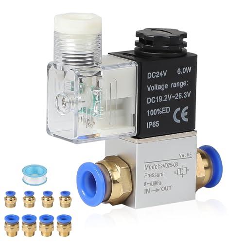 EXLECO Elettrovalvola Pneumatica Elettrica 24 V DC Valvola Solenoide 1/4