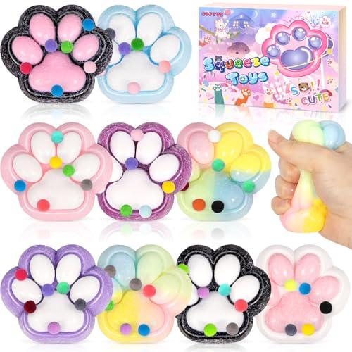 CYJJYZ 9 PCS Taba Squishy Zampa di Gatto, Antistress, Giocattoli da Spremere Zampe di Gatto, Gatti Paws Squeeze Toys, Kawaii fufu Squishy, per Bambini e Adulti