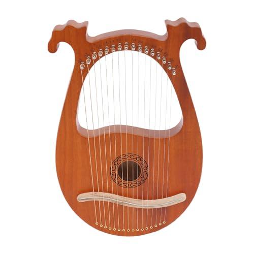 Arpa, strumento a corda in mogano massiccio, portatile, 16 corde, arpa, strumento vintage, lione, arpa, mogano, 16 corde in acciaio (colore legno europeo)