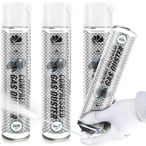 AABCOOLING Home&Office Compressed Gas Duster 3x 600ml – Ghiaccio Spray, Refrigeratore per Elettronica, Riparazione PCB, Refrigerante -50°C, Aria Compressa, K5