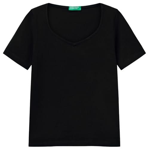 United Colors of Benetton T-Shirt 3FJHD401P, Nero, M Donna