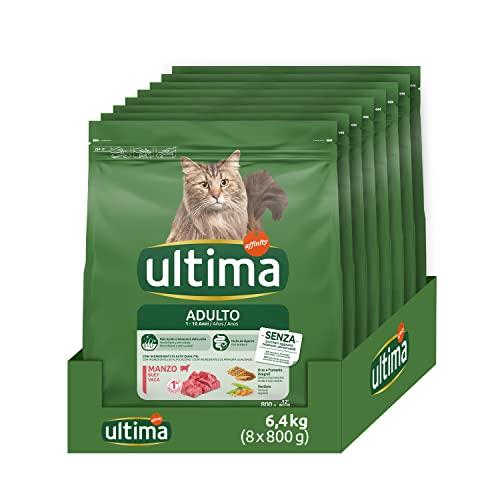 Ultima Adult Manzo - Crocchette per gatti - Confezione da 8 x 800g - Totale 6,4kg