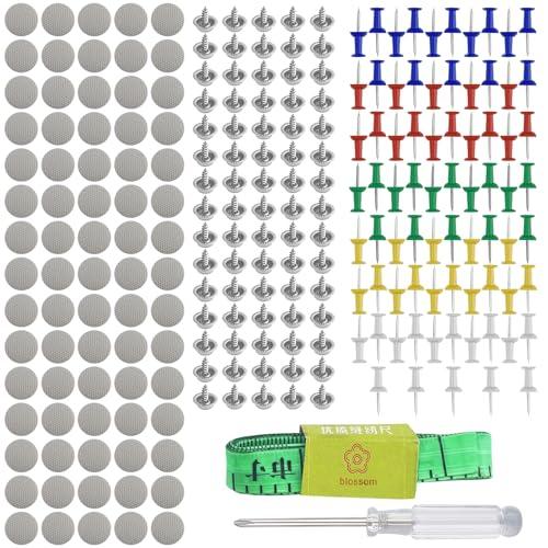 Baxcdyswe 65PCS Kit Riparazione Cielo Auto, Riparazione Tetto Bottoni Cielo Auto Pulsante di Riparazione con 65 Spilli Colorati 1 Cacciavite 1 Metro a Nastro Per Compatibili con Tutte le Auto