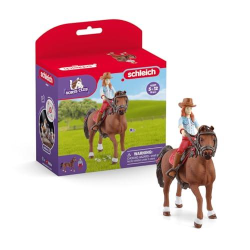 SCHLEICH HORSE CLUB | Hannah & Cayenne 42539 | Figura ragazza snodata con cavallo & accessori equitazione | Set cavalli Giocattolo cavalli dai 5 anni | 10 pezzi | esclusiva Amazon