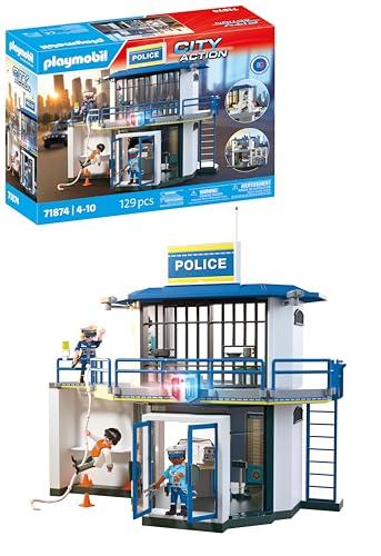 PLAYMOBIL Police Station with Investigation Room Set da gioco con statuine, Stazione di polizia con sala interrogatori
