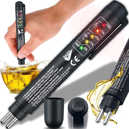 Retoo Tester di qualità del Liquido dei Freni con 5 LED, Indicatore di umidità per Veicoli, Compatibile con DOT3, DOT4, DOT5