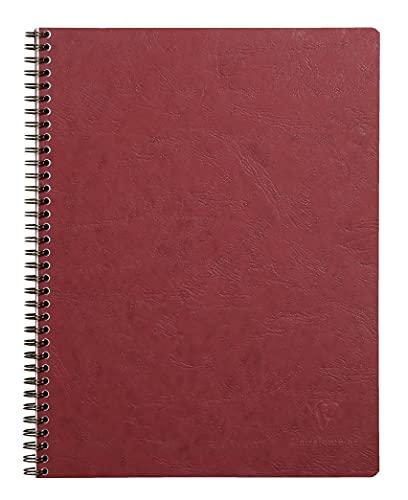 Clairefontaine 782562C collezione Age bag Quaderno a spirale rosso - A4+ 22,5x29,7 cm - 160 pagine staccabili a righe - Carta Bianca 90 g - Copertina in carta Lustrée a grana grossa effetto cuoio