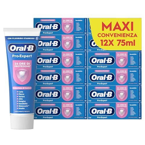 Oral-B Dentifricio Pro-Expert Sensibilità per Denti Sensibili, Sapore Eucalipto & Menta Piperita 12x 75 ml