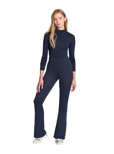 TERRANOVA Pack 2 Leggings Lunghi Donna a Zampa – Vita Alta, Fit Aderente, Look Casual – 1x Nero, 1x Blu Scuro – M