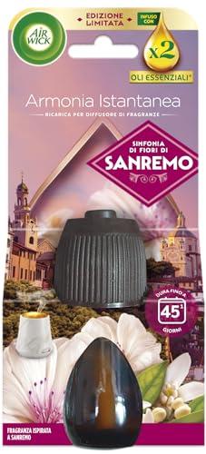 Air Wick Ricariche per Diffusore di Fragranze, 1 Ricarica per Profumatore per Ambienti alla Fragranza Sinfonia di Fiori di Sanremo con Oli Essenziali