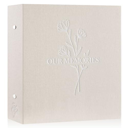 Lanpn Lino Album Fotografico 10x15 1000 Tasche, OUR MEMORIES Grande Biancheria Album Foto Portafoto Verticale Orizzontali Tascabile Tasca (Beige)
