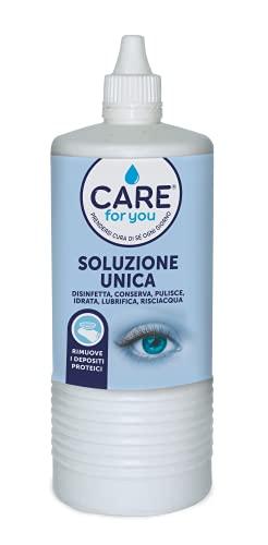 CARE for you, Soluzione Unica Plus - Liquido Lenti a Contatto Morbide, Idrata e Lubrifica, Soluzione Salina per Lenti, Deterge e Disinfetta, 100 ml