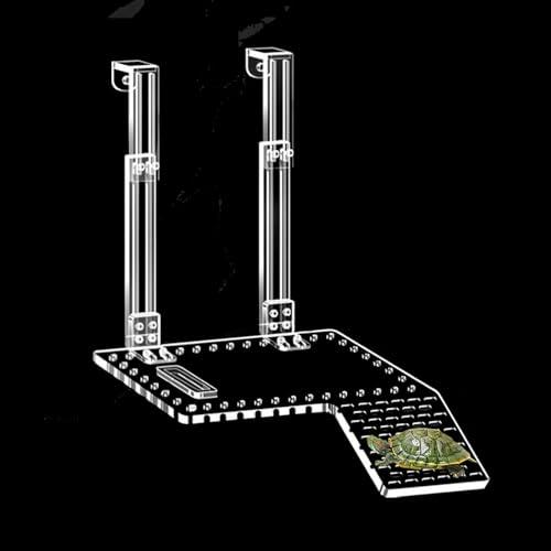 QeeHeng Piattaforma per Crogiolarsi per Tartarughe in Acrilico, Super Trasmissione della Luce, Habitat Con Ripiano da Arrampicata, Accessori (XL)
