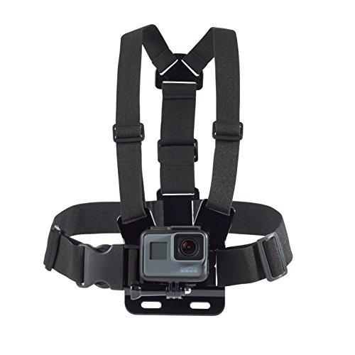 Amazon Basics Imbracatura Regolabile per Petto per GoPro e Action Cam, Leggera e Confortevole, Nero