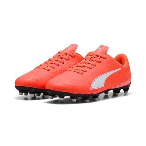 PUMA Unisex Kid's Vitoria II Fg/AG Jr Soccer Shoe, Glowing Red Puma White, 35 EU