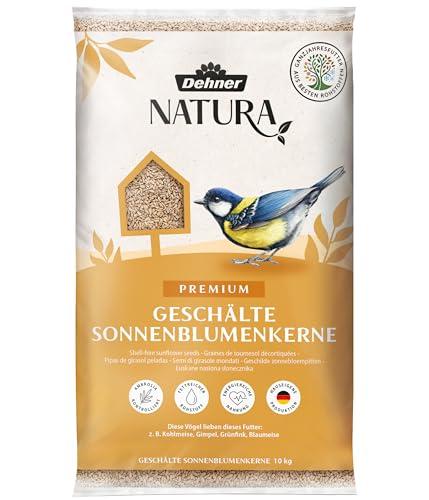 Dehner Natura Premium Mangime per Uccelli Selvatici, Semi di Girasole sbucciati, 10 kg
