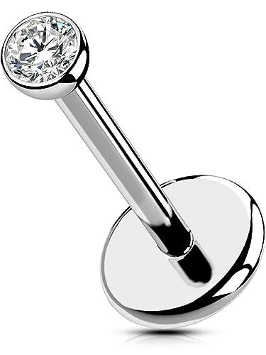 OUFER Labret Titanio 20G Helix 5/6/8/10/12mm Senza Filo Cartilagine Bar Gioiello - Push in Stud per Labbro e Tragus