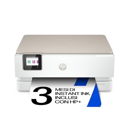 HP Envy Inspire 7220e 242P6B, Stampante Multifunzione a Getto d'Inchiostro A4 a Colori, Fronte/Retro Automatico, 22 ppm, Wi-Fi, Smart, 3 Mesi di Inchiostro Instant Ink Inclusi, Bianca