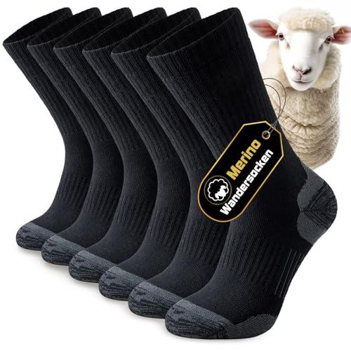 Niorasen Calze Invernali Termiche da Uomo e Donna, Trekking in Lana Merino, Traspiranti, Sportive per Ciclismo, Trail Running, Sci, Lavoro - 3 Paia