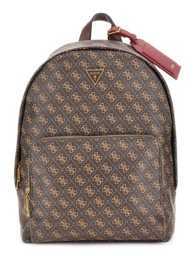 GUESS Milano Backpack Brown/Ochre/Burgundy