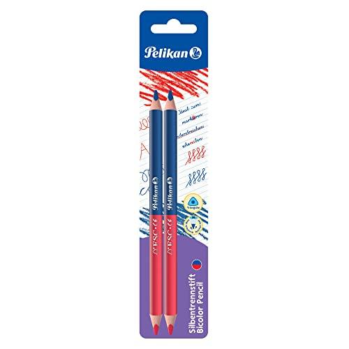 Pelikan Matita Bicolore Rossa Blu, 4 mm, Impugnatura Ergonomica Triangolare, Matite Colorate Ideali per Scuola, Maestri, Insegnanti e Professori, 2 Pezzi